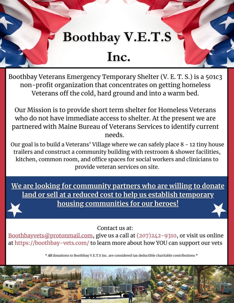 Flyer about Boothbay V. E. T. S. Inc.